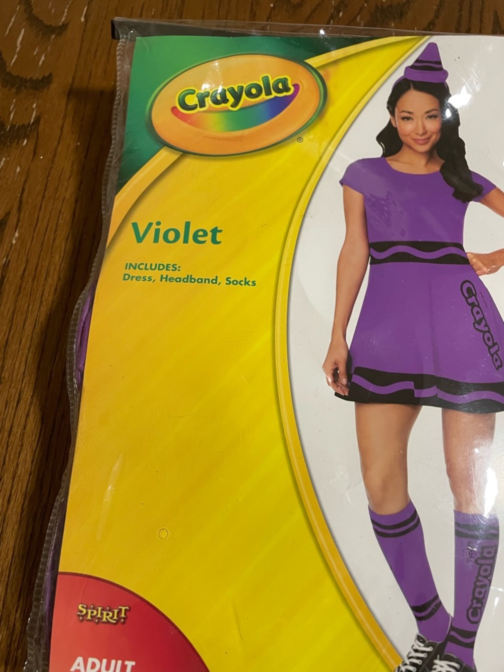 Crayola Violet Dress Costume with Headband and Socks adult small 4-6 - Picture 6 of 8